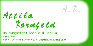 attila kornfeld business card